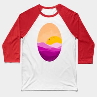 Purple Sunset Baseball T-Shirt